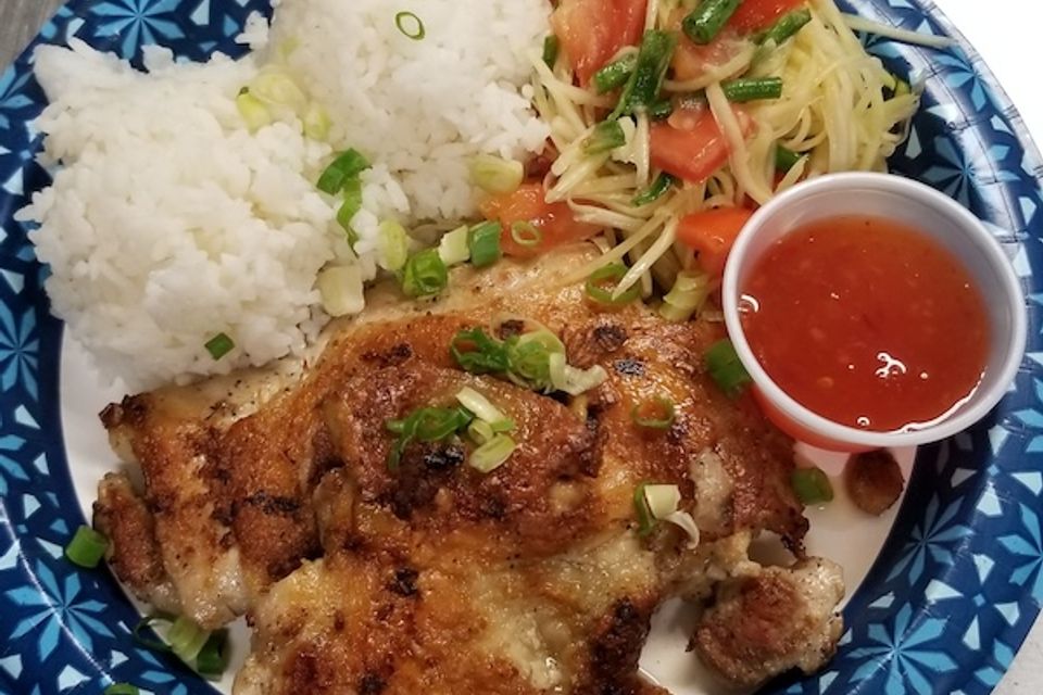 Gai yang thai grilled chicken street eats honolulu