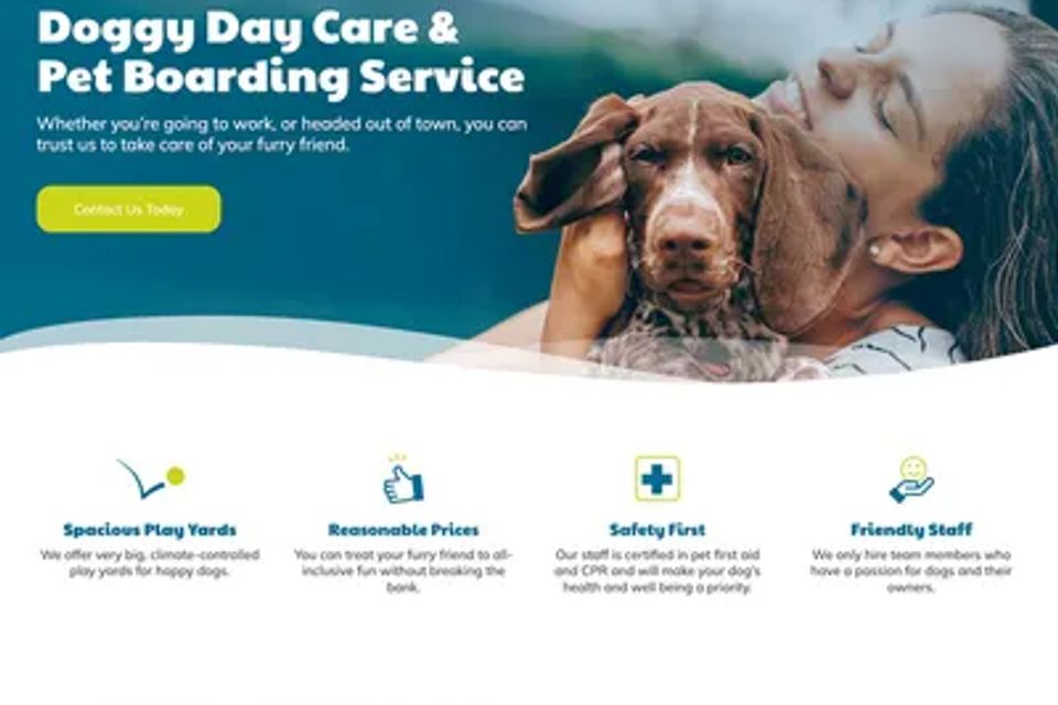 Dog daycare website design template original