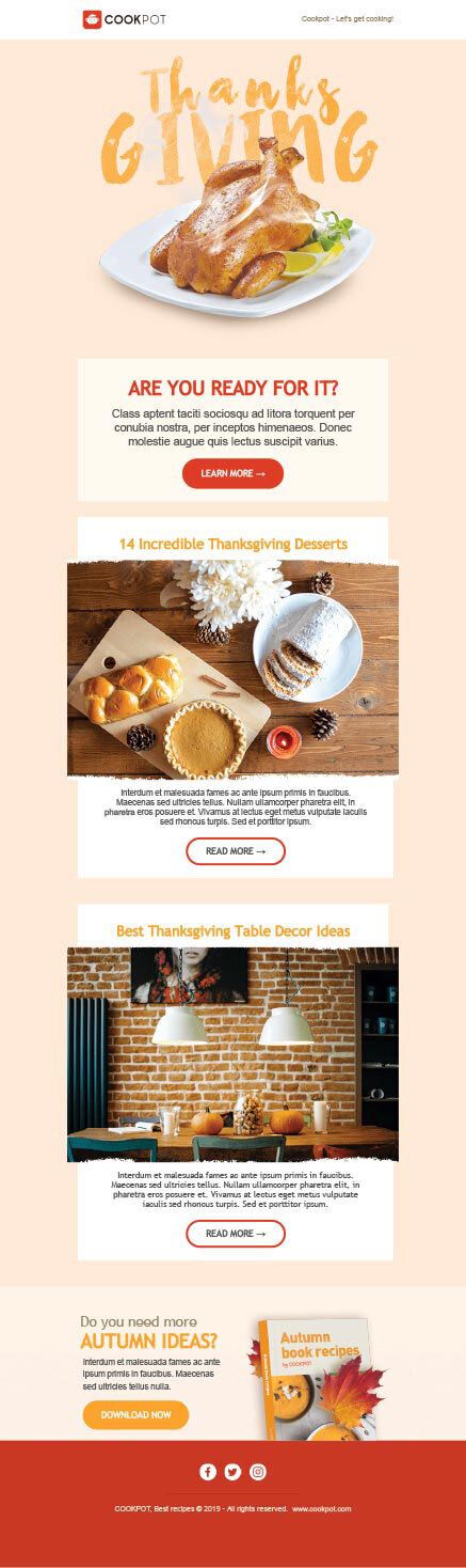 Email layouts template 2 example