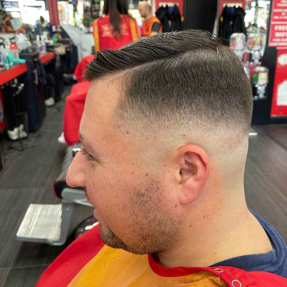 Sal and gabis barbershop round face fade