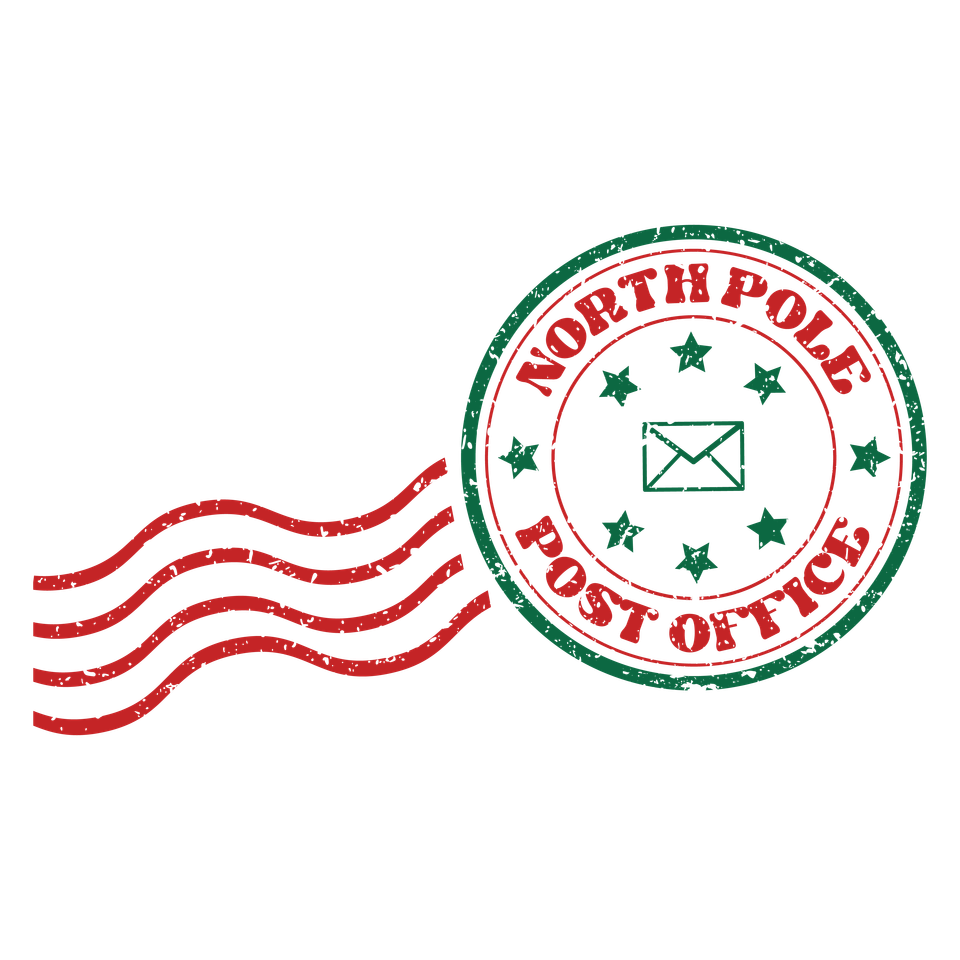 Seasons   christmas north pole post office stamp red