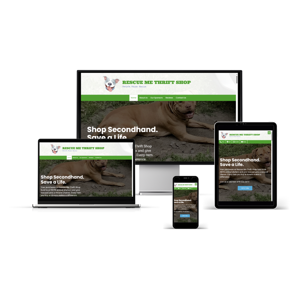 Responsive website design for a local thrift shop and animal rescue in NEPA