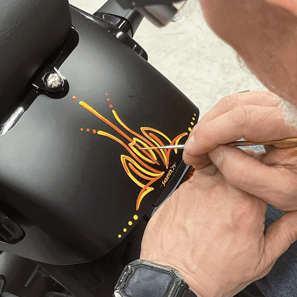 Creative custom pinstriping design and artistic projects created by Skeeter's Grafix.