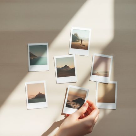Stockcake stack of polaroid pictures collections 1765413354