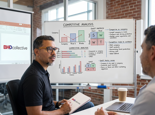 David Connolly at the whiteboard, where the formula behind every BHD framework gets thought through