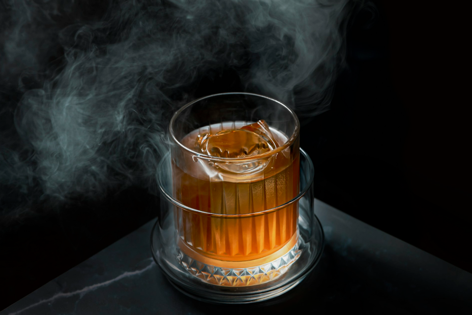 A smoked old fashioned at Jilly's Cocktails and Kitchen in Metairie.