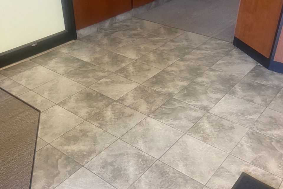 Ceramic tile continental slate english gray charcoal grout antique bronze metals