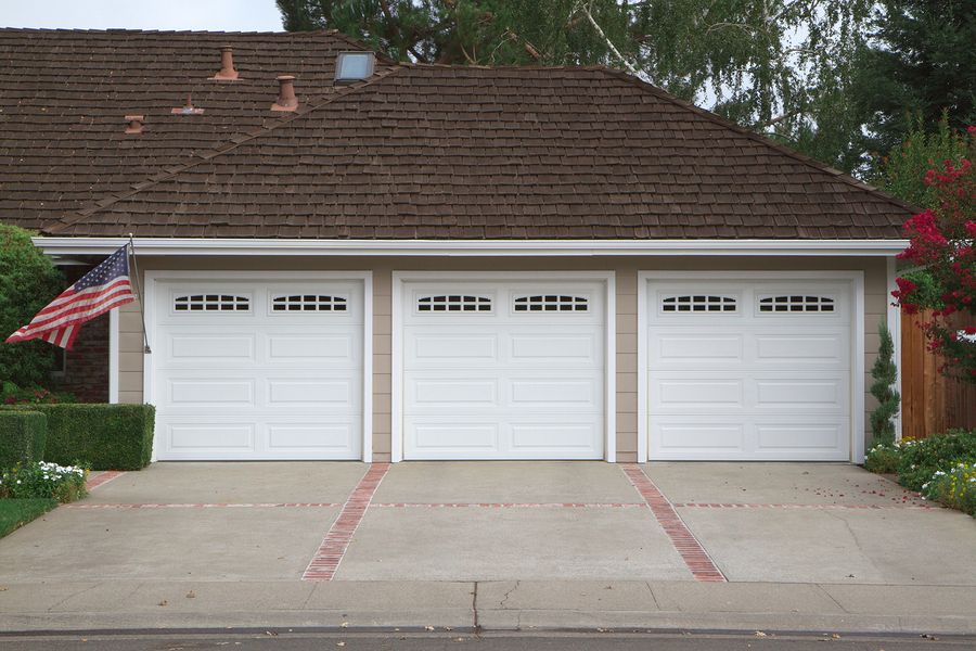 Bigstock beige three ar garage with whi 16539434