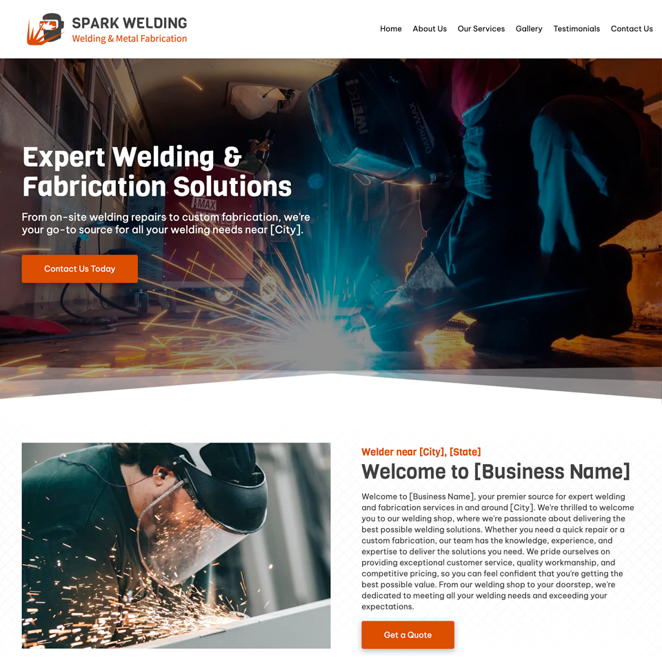 Welder website design theme