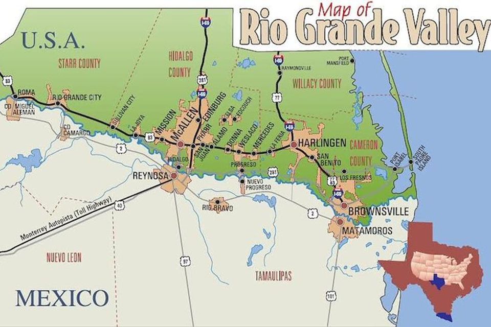 Map of rio grande valley