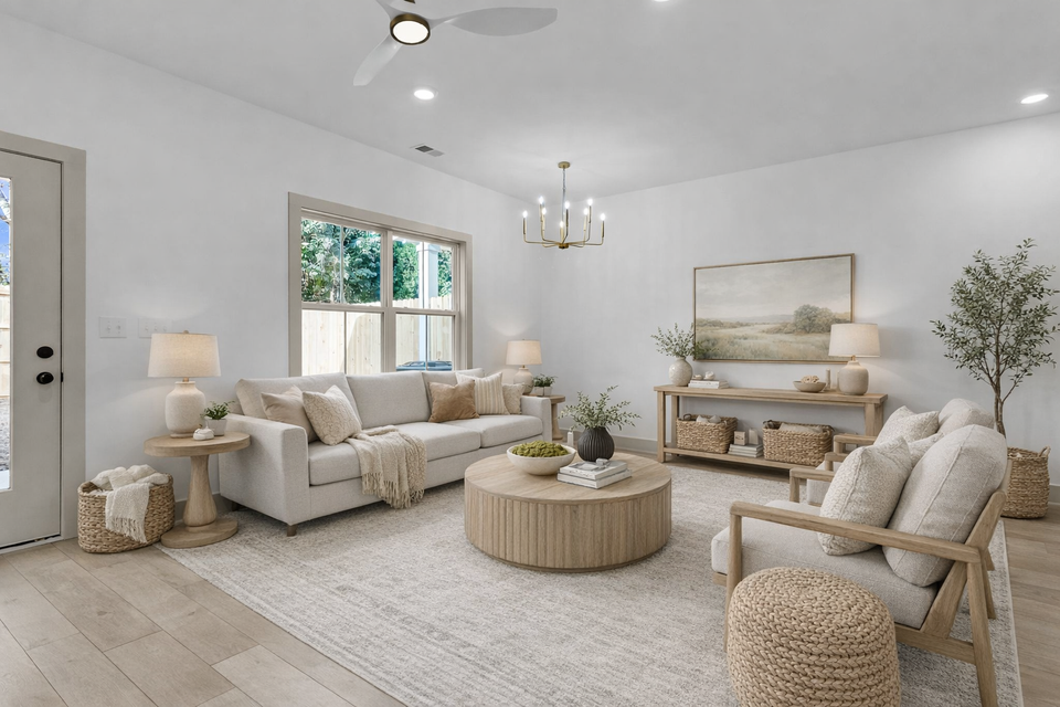 Virtually staged living room