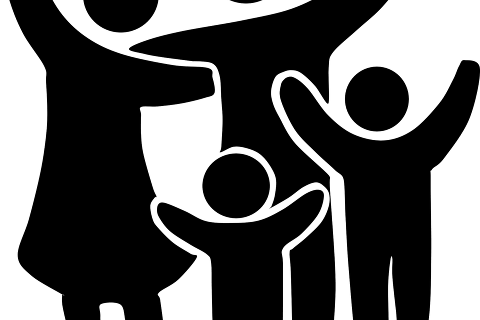 Family clipart black and white