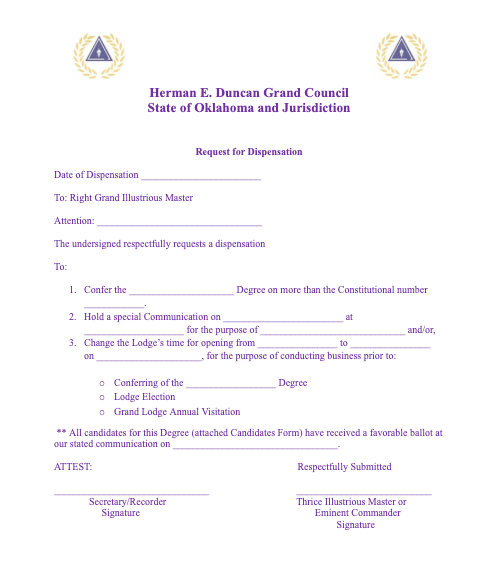 Hed council dispensation form