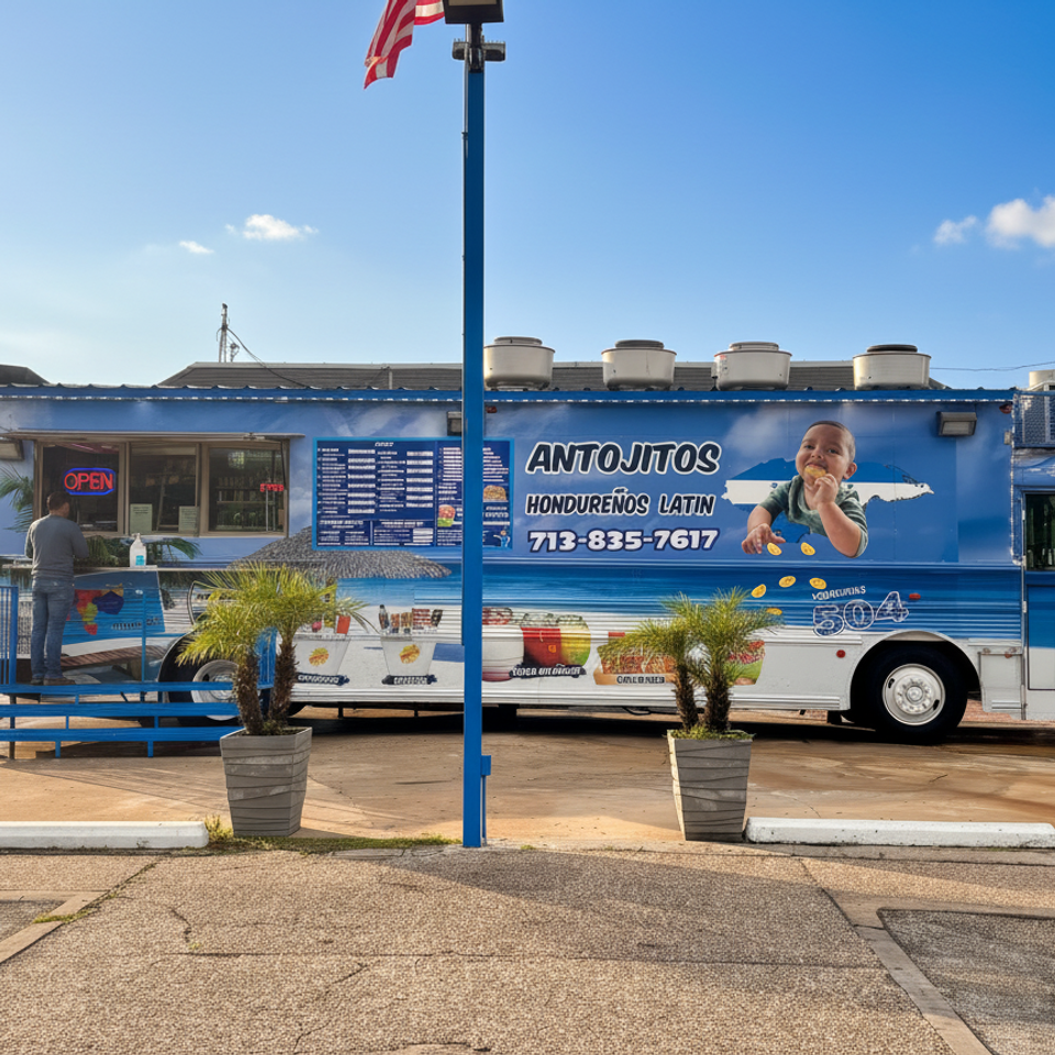 Antojitos food truck   sunshine day  only lady removed