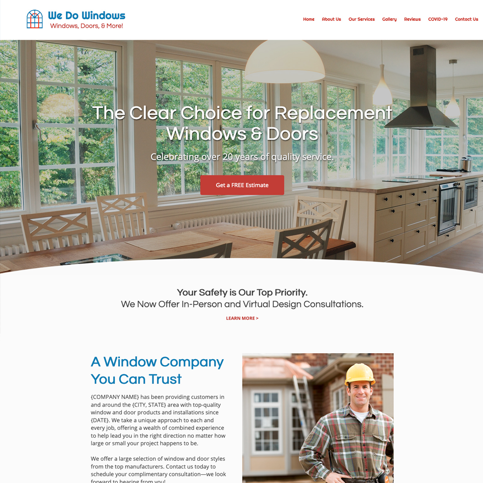 Windows company website theme