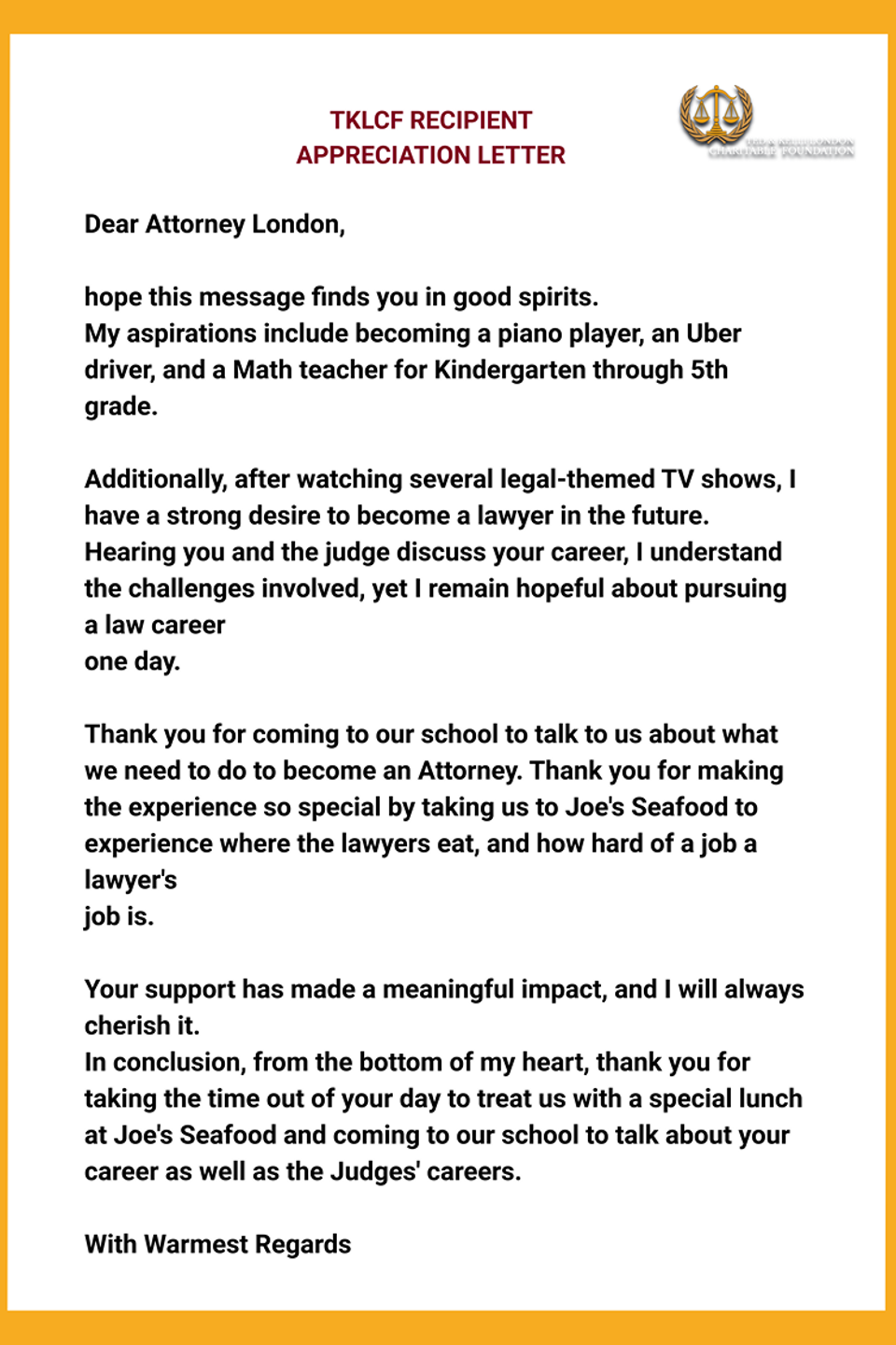 Tklcf appreciation letter 9