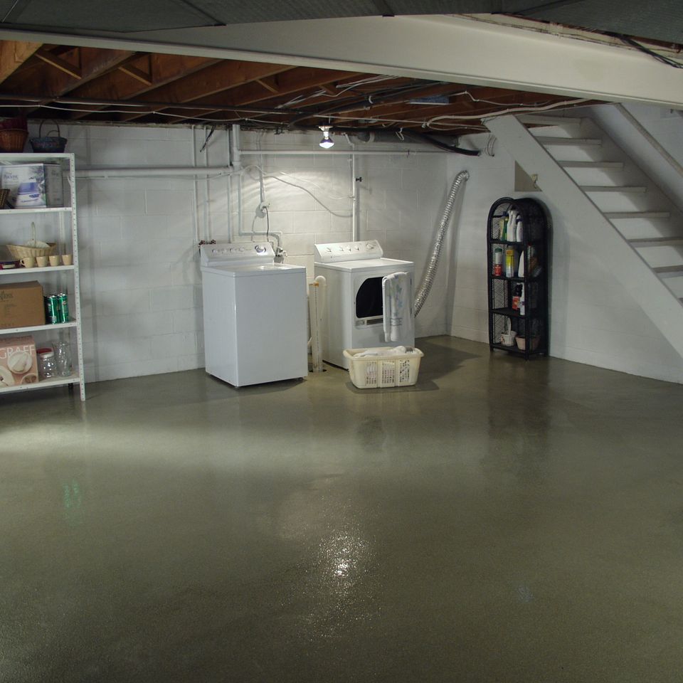 Evercoat Flooring installed in a finished residential basement.