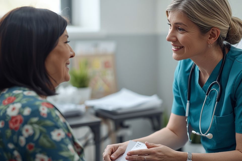 	Volunteer providers treating patients at a free medical clinic