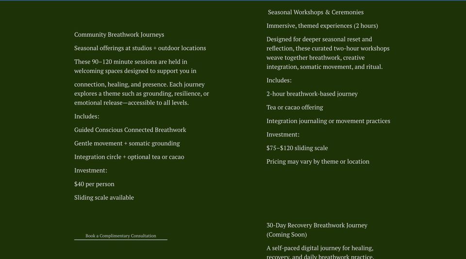Screenshot- Blackbird Breathwork - KPCopy's work with them