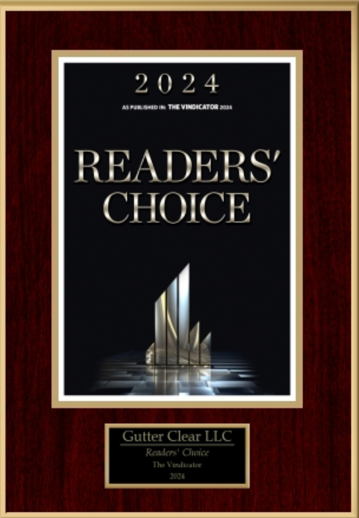 2024 Readers’ Choice Award plaque presented to Gutter Clear LLC.