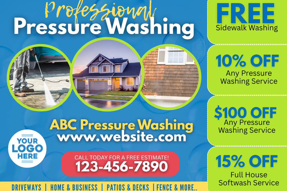 Pressure washing postcards
