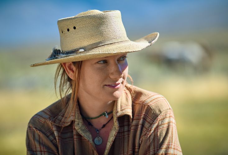 Thrifted western straw hat