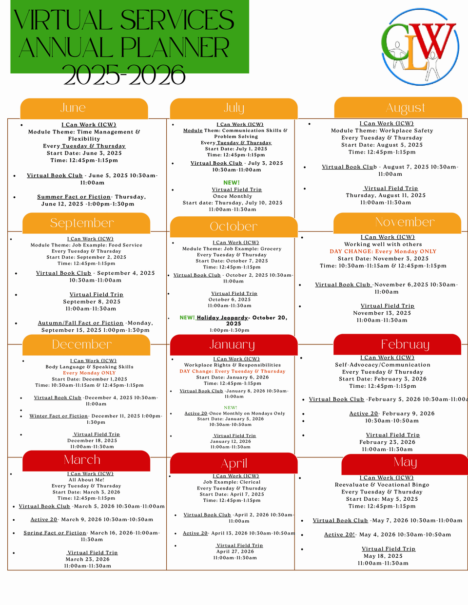2025 2026 annual content calendar for virtual services 00001