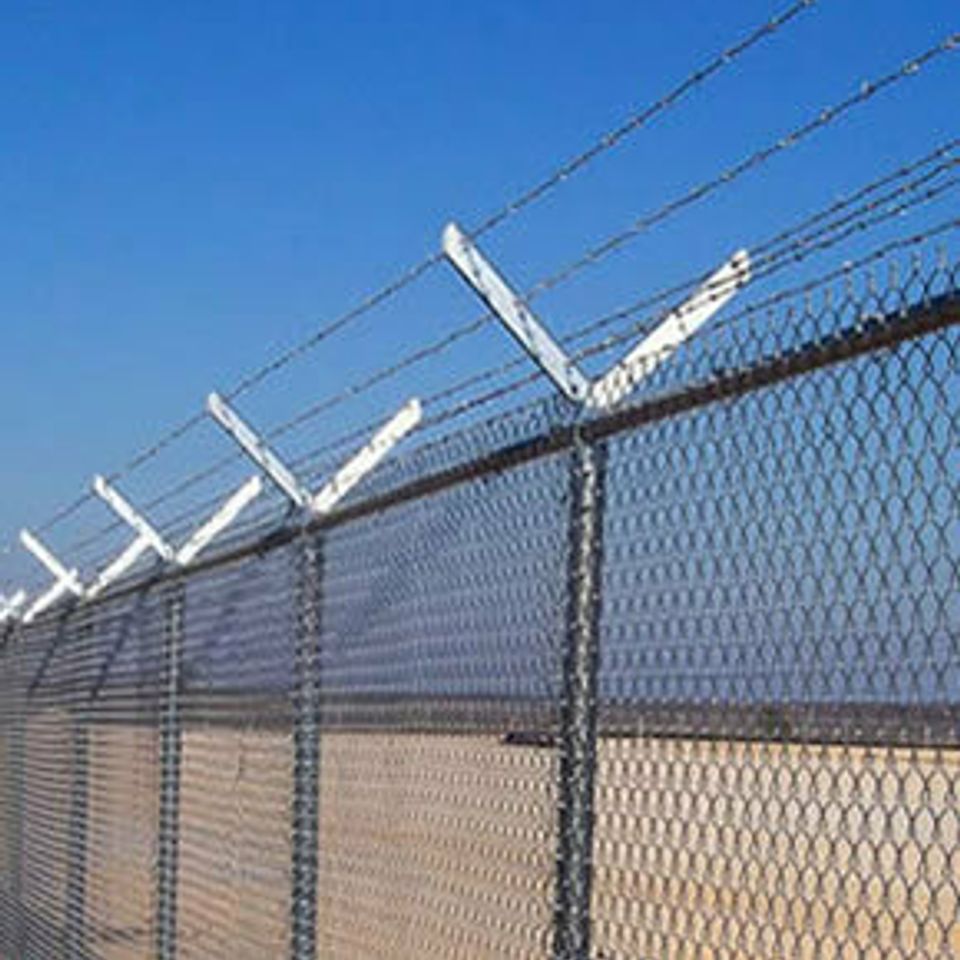 Y post supported barbed wire