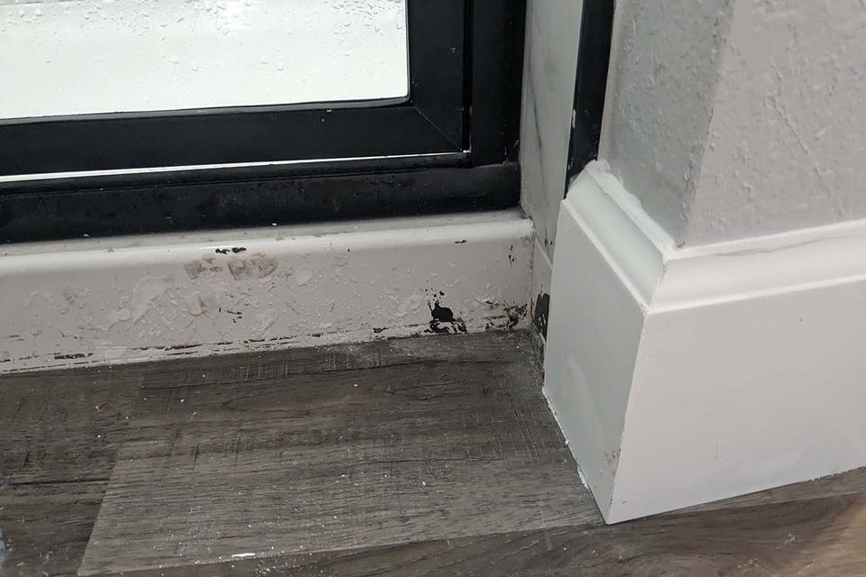 Shower door bottom before
