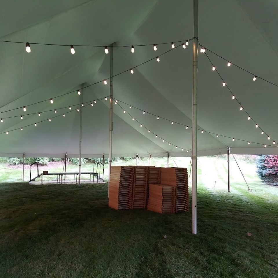Bistros inside tent