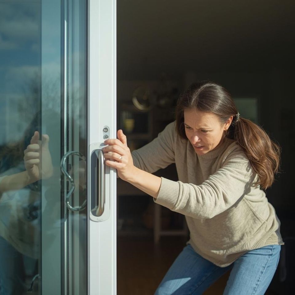 • stuck or hard to open sliding door repair