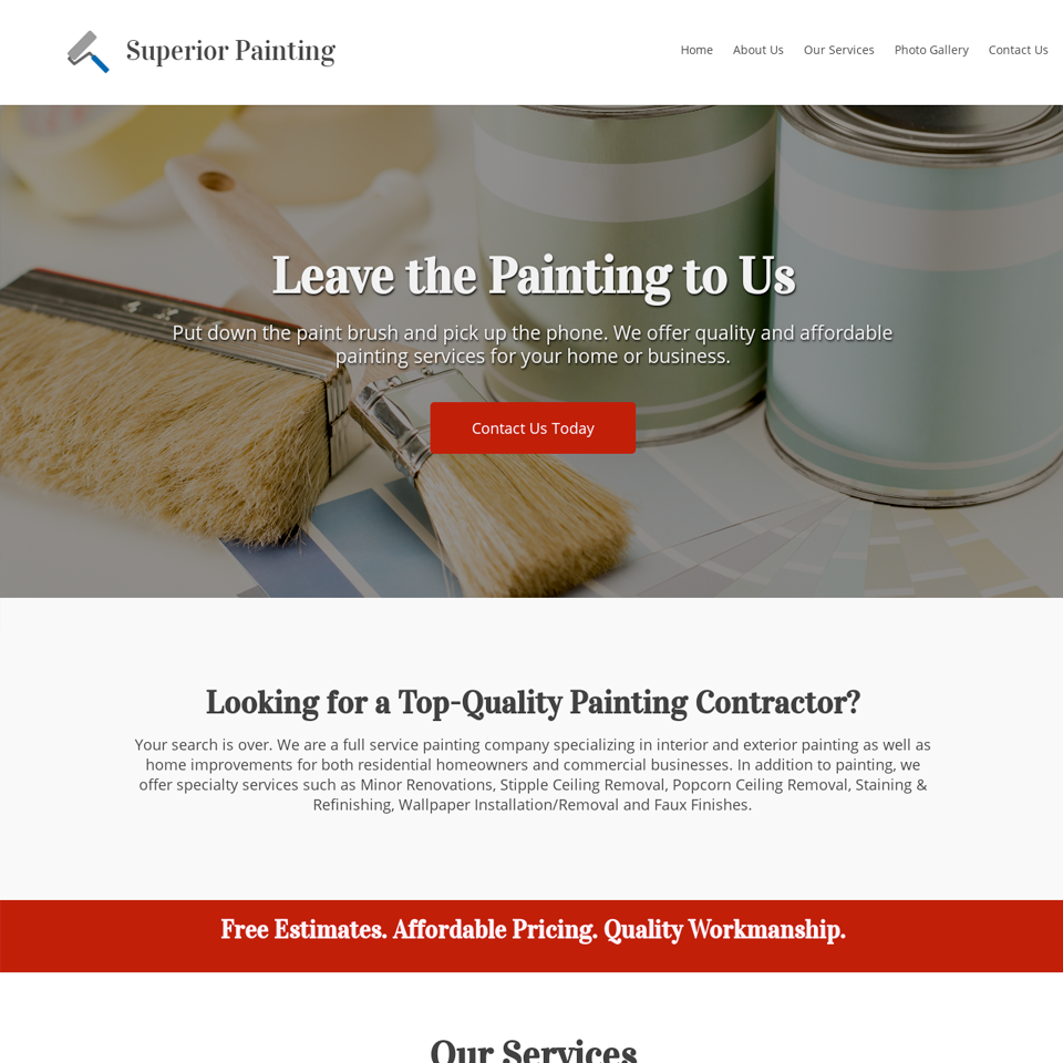 Painter website design theme 960x960