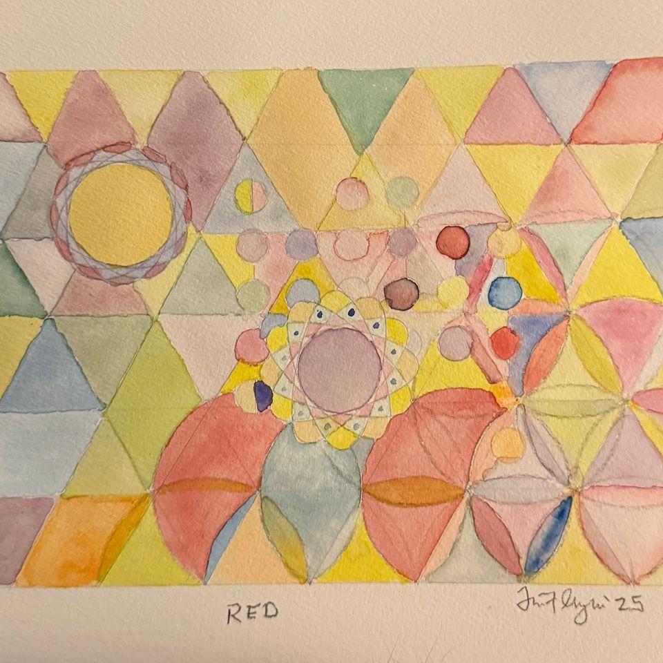 “red” 9x12 watercolor 2025 tim flynn