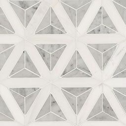 Carrara white faceted polished