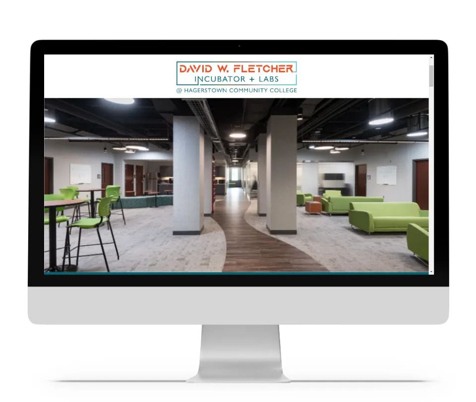 David W. Fletcher Incubator and Labs modern coworking facility at Hagerstown Community College with collaborative workspaces and startup resources.