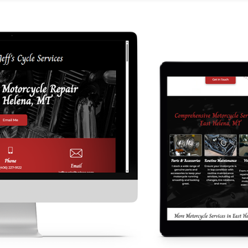 Image of Jeffs Cycle services website 
