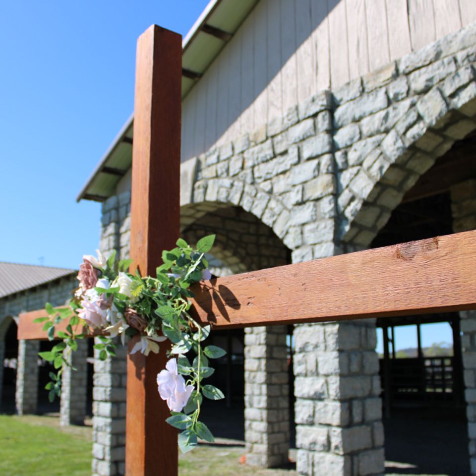 Palace of riverbend outdoor wedding ceremony