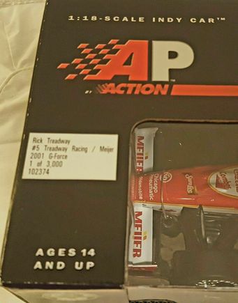 Action performance 01 ricky bobby treadway signed 5 meijer g force 1 18 indy car proof limited edition