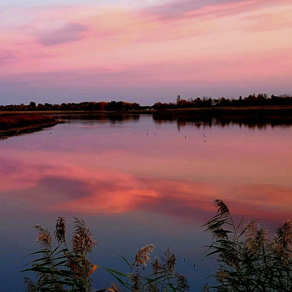 Sunset red lake