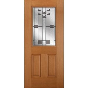 Bft 106 312 2  belleville fir textured 2 panel door half lite with frontier glass