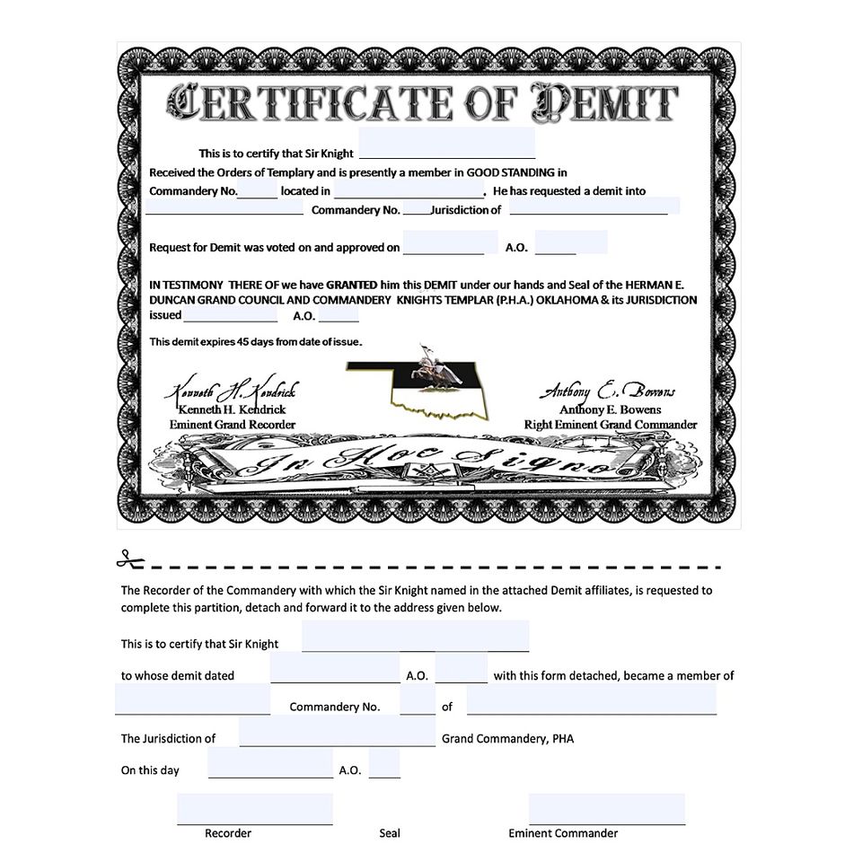 Hed kt certificate of demit 2021