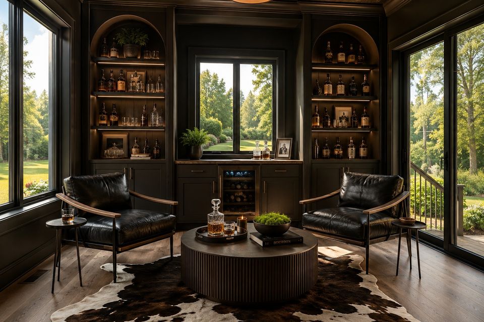 Custom bourbon room in Chagrin Falls whole home renovation