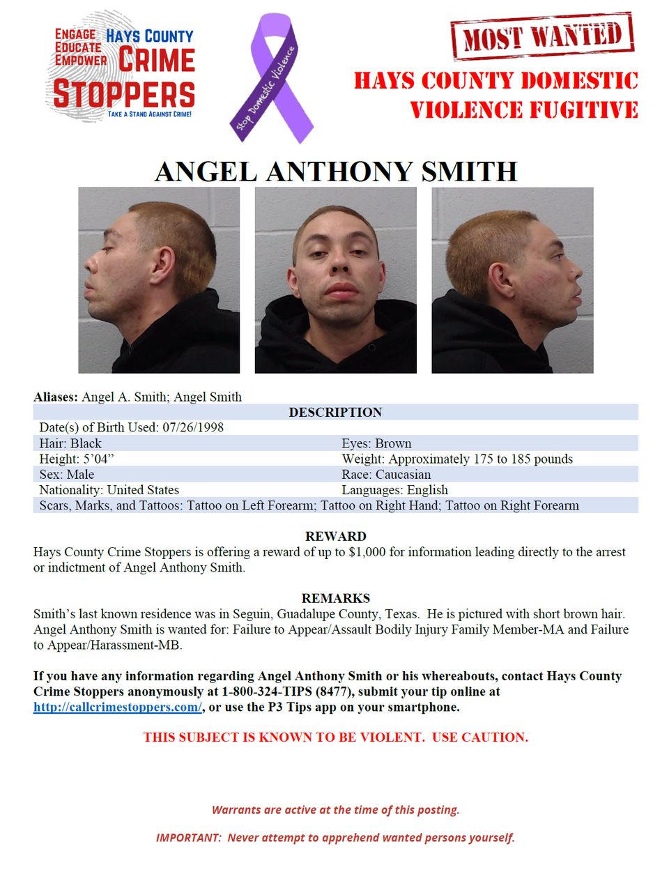 Smith most wanted poster