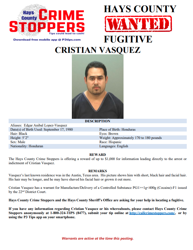 Wanted poster vasquez