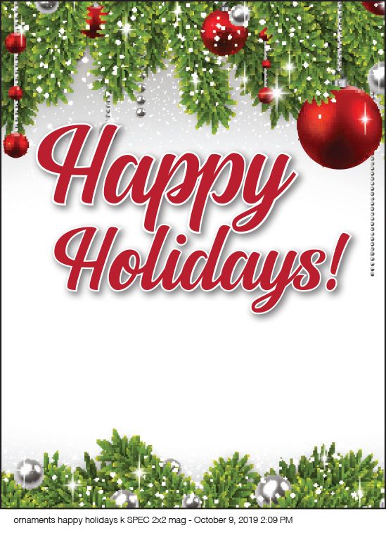 Ornaments happy holidays k spec 2x2 mag