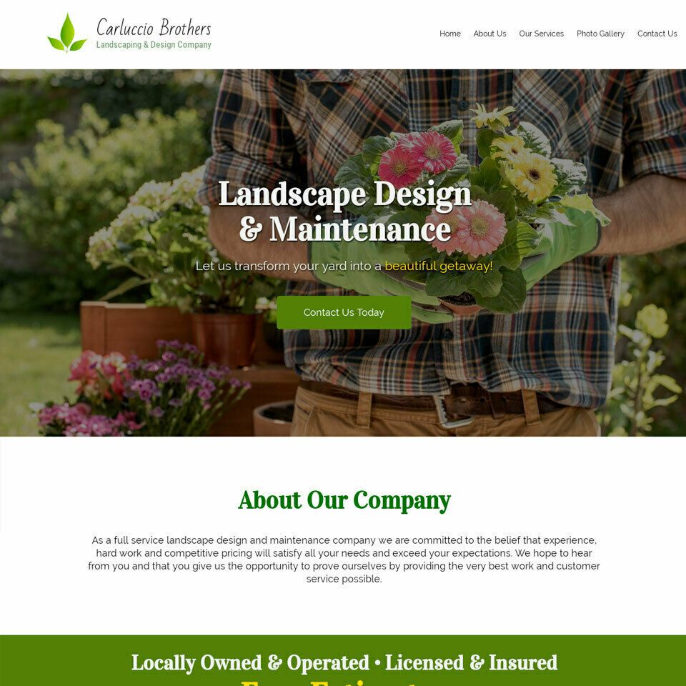 Landscaper website template 960x960