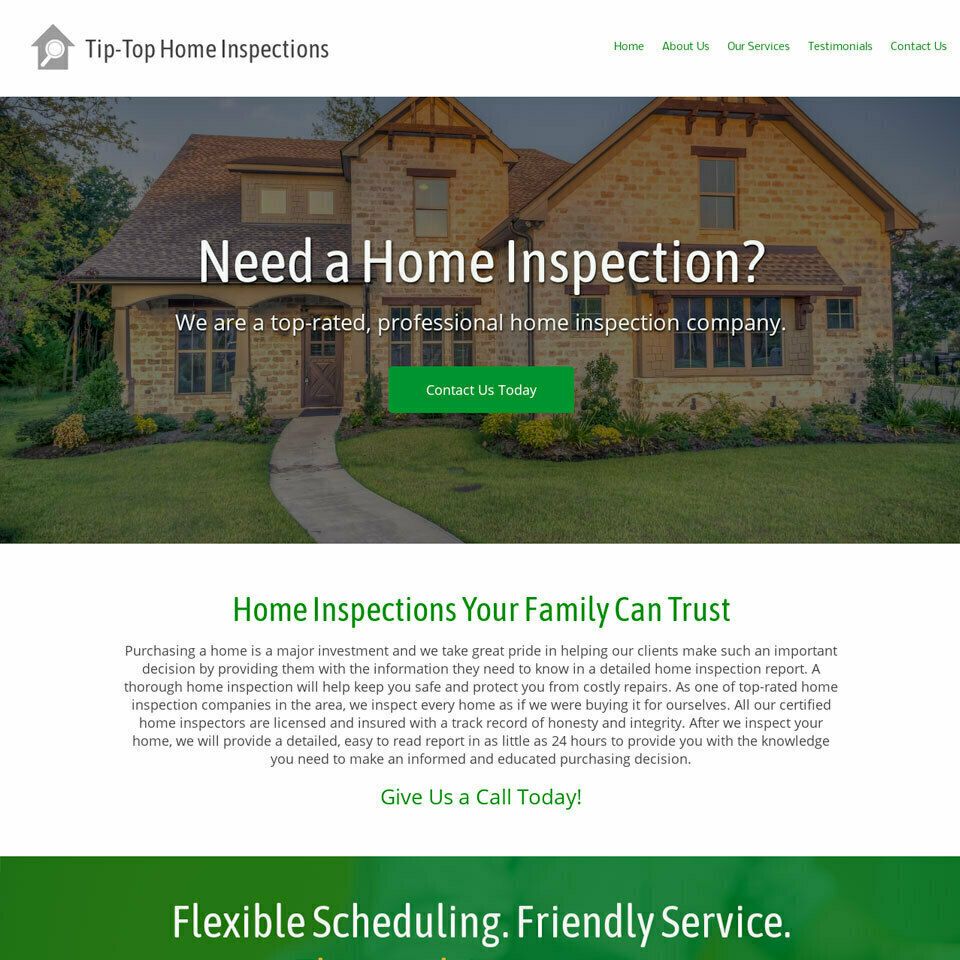 Home inspector website template 960x960
