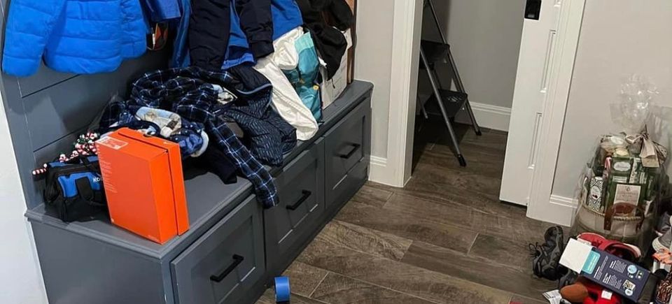 Mud Room - dirty and unorganized