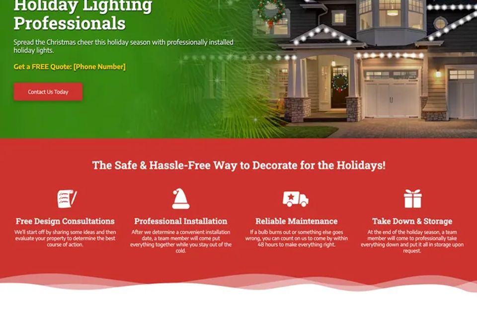 Christmas light installation website design original