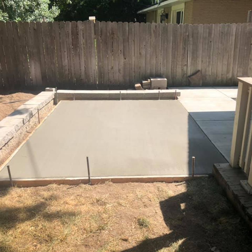 Concrete patio in Meridian Idaho